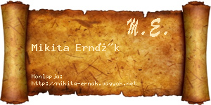 Mikita Ernák névjegykártya